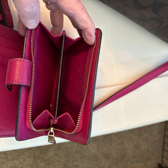 Coach Pink and Brown Satchel Bag with Wallet - Picture 7 of 15